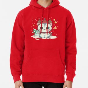 Christmas Kitty cute funny Pullover Hoodie