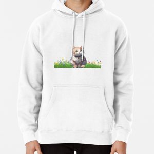 Funny cat on the lawn Pullover Hoodie