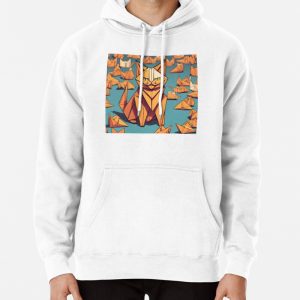 Origami Orange Cat Pullover Hoodie