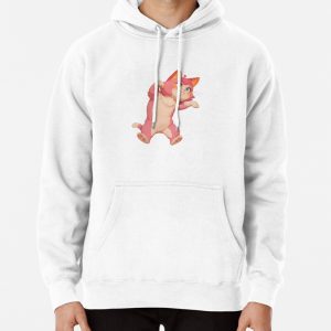 Adorable Pink Cartoon Kitten(1) Pullover Hoodie