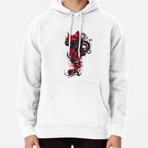 Cat Art Red Pullover Hoodie