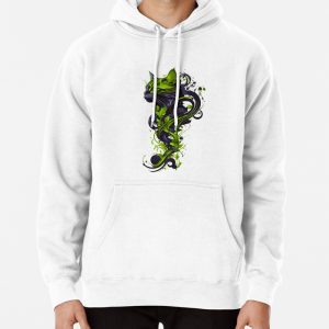 Cat Art Green Pullover Hoodie