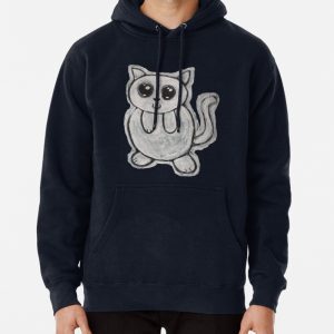 Cute Eyes Cat Cartoon Companion Pullover Hoodie