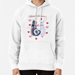 Happy Valentines Day - couple of cats Pullover Hoodie