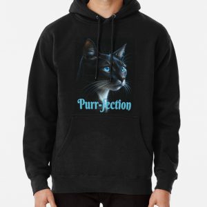 Electric Blue Gaze - Purr-fection Cat Lover Pullover Hoodie