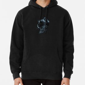 Profile of a cat face acrylic painting Pullover Hoodie