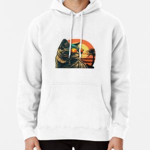 Cat Looking at Sunset Pullover Hoodie