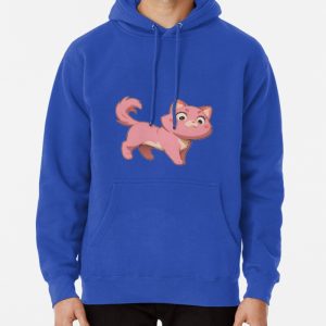 Adorable Pink Cartoon Cat (6) Pullover Hoodie