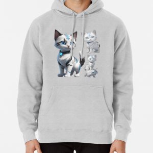 Cute white cat Pullover Hoodie