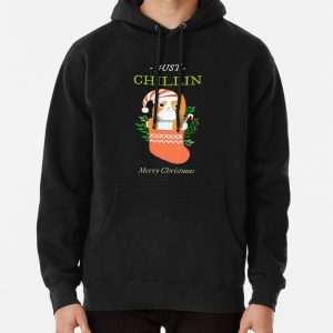 Chillin Christmas Cat Pullover Hoodie