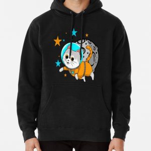 Cute cat astronaut Pullover Hoodie