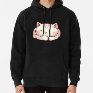 Cute kawaii cat sleeping Pullover Hoodie