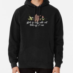 Your funny cute cat looking at me Pullover Hoodie