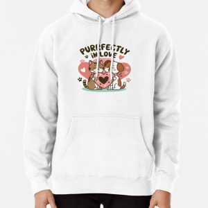 Purrfectly in love - valentines day Pullover Hoodie
