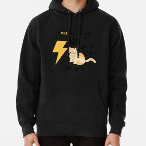 Cat lightning cute Pullover Hoodie