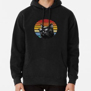 Cat at sunset Pullover Hoodie