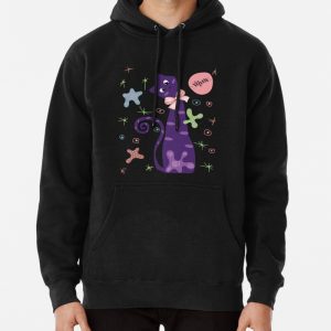 Cute cat with chic pattern Pullover Hoodie