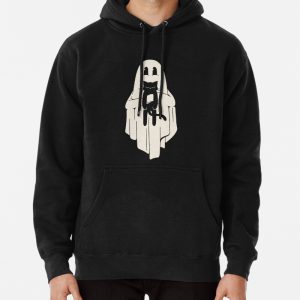 Halloween Ghost with Cat Pullover Hoodie