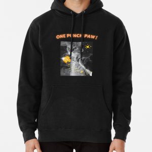 Funny Cat Meme , Paw Power - Boxing Cat Pullover Hoodie