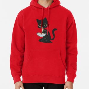 Cat eat ramen Pullover Hoodie