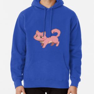 Adorable Pink Cartoon Cat (5) Pullover Hoodie