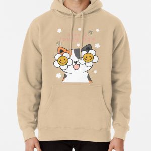 Cat With Flower Pullover Hoodie