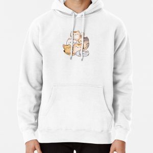 Uwu Cute Cat Stickers Pullover Hoodie