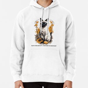 Beautiful Siamese Cat Portrait Pullover Hoodie