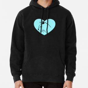 Love Cats Heart Blue Pullover Hoodie