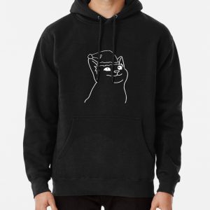 Cat Line Christmas Cute Santa Kitten Pullover Hoodie