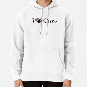 I *heart* (Love) Cats acrylic digital painting Pullover Hoodie