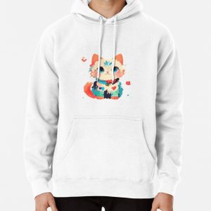 Colorful cat clipart Pullover Hoodie