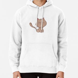 Cute Brown Doodle Kitty Pullover Hoodie